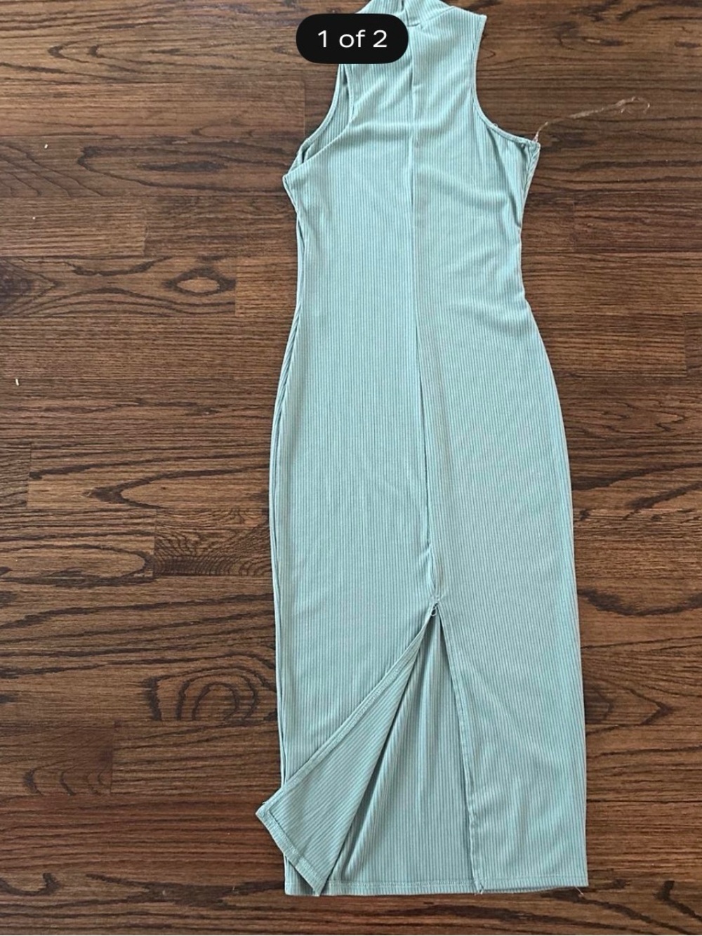 Mystique Boutique Mint Green Ribbed Sleeveless Midi Dress